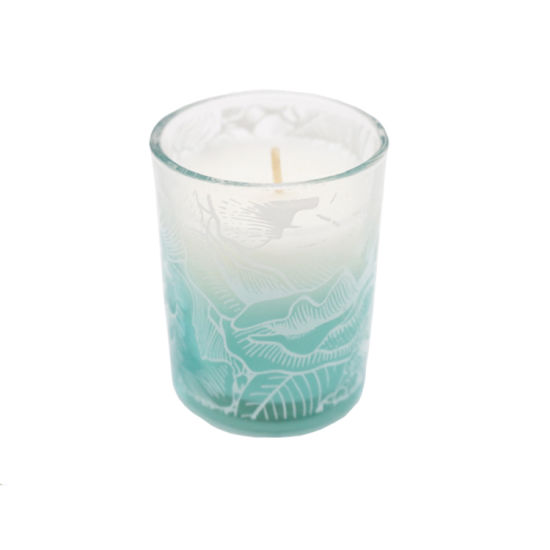 Scent Candle in Color Change and Silkscreen Glass for Home Decor
