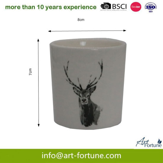 8.5oz Ceramic Scented Candle with Decal Paper for Festival