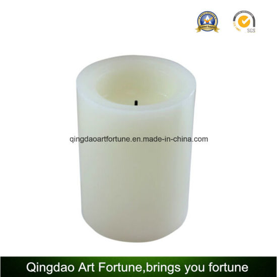 Yellow Light Flameless Wax LED Candle for Outdoor