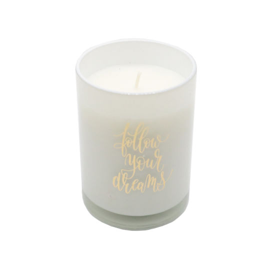 Sprayed Scent Glass Candle with Gold Decal Paper