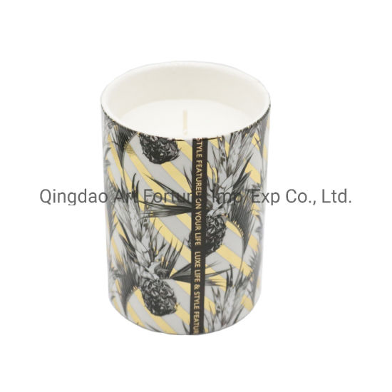 Scented Candle in Ceramic Cup for Home Decor