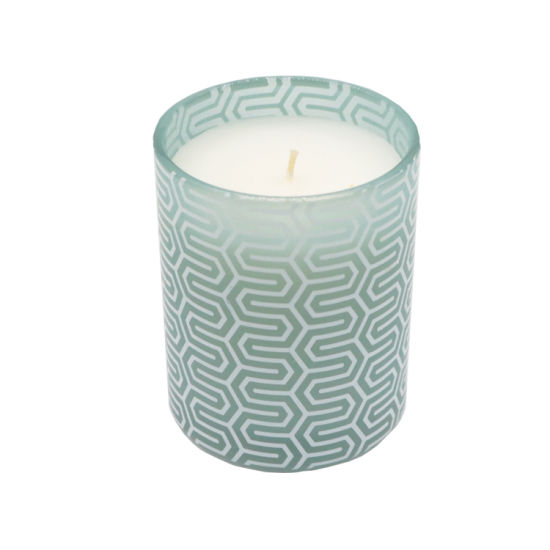 Scented Glass Candle with Decal Paper for Home Decor