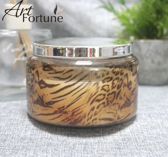 15.5oz Hot Sales Leopard Scented Large Jar Candle with Tin Lid