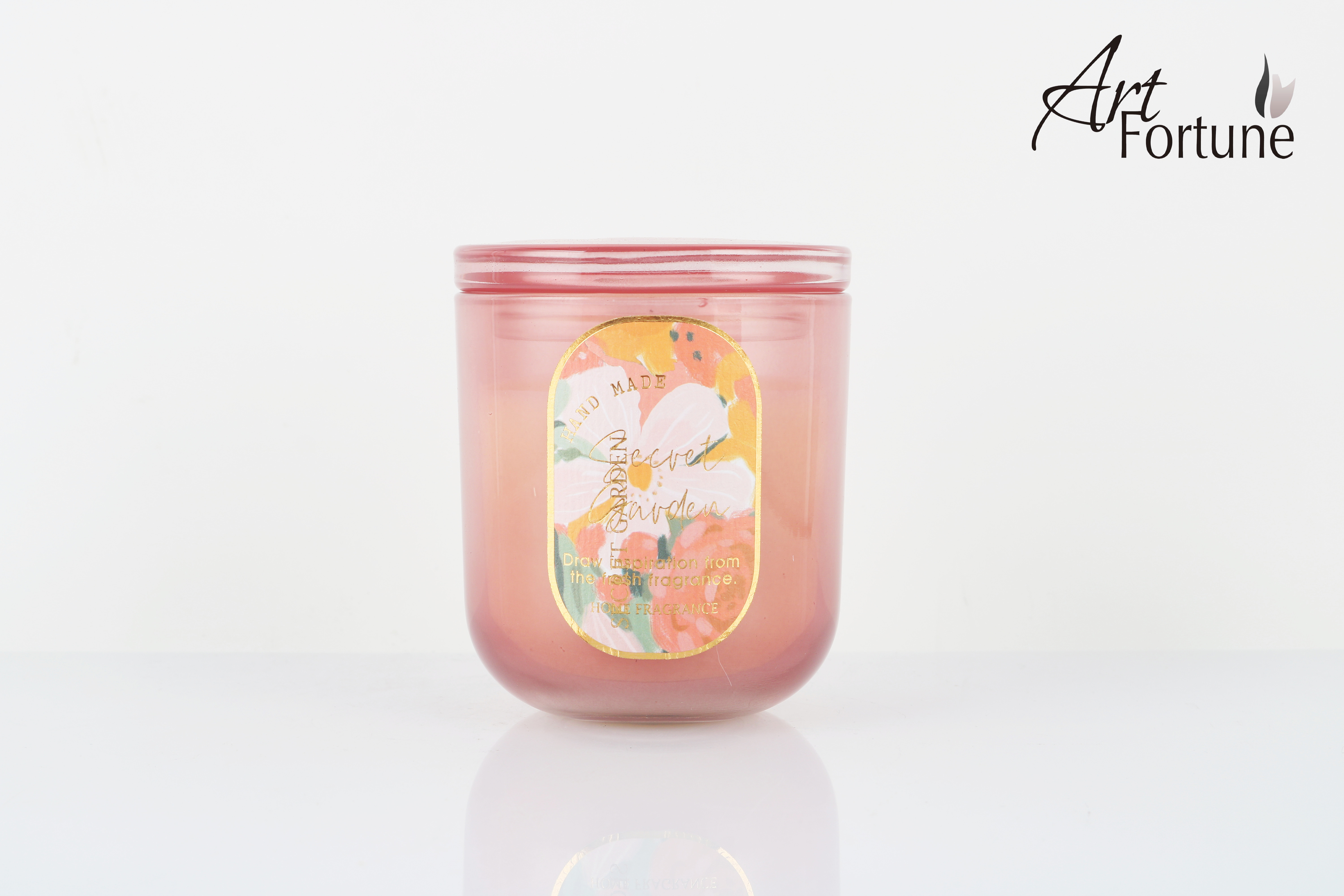 Customized Rose Scented Glass Candle with Color Box