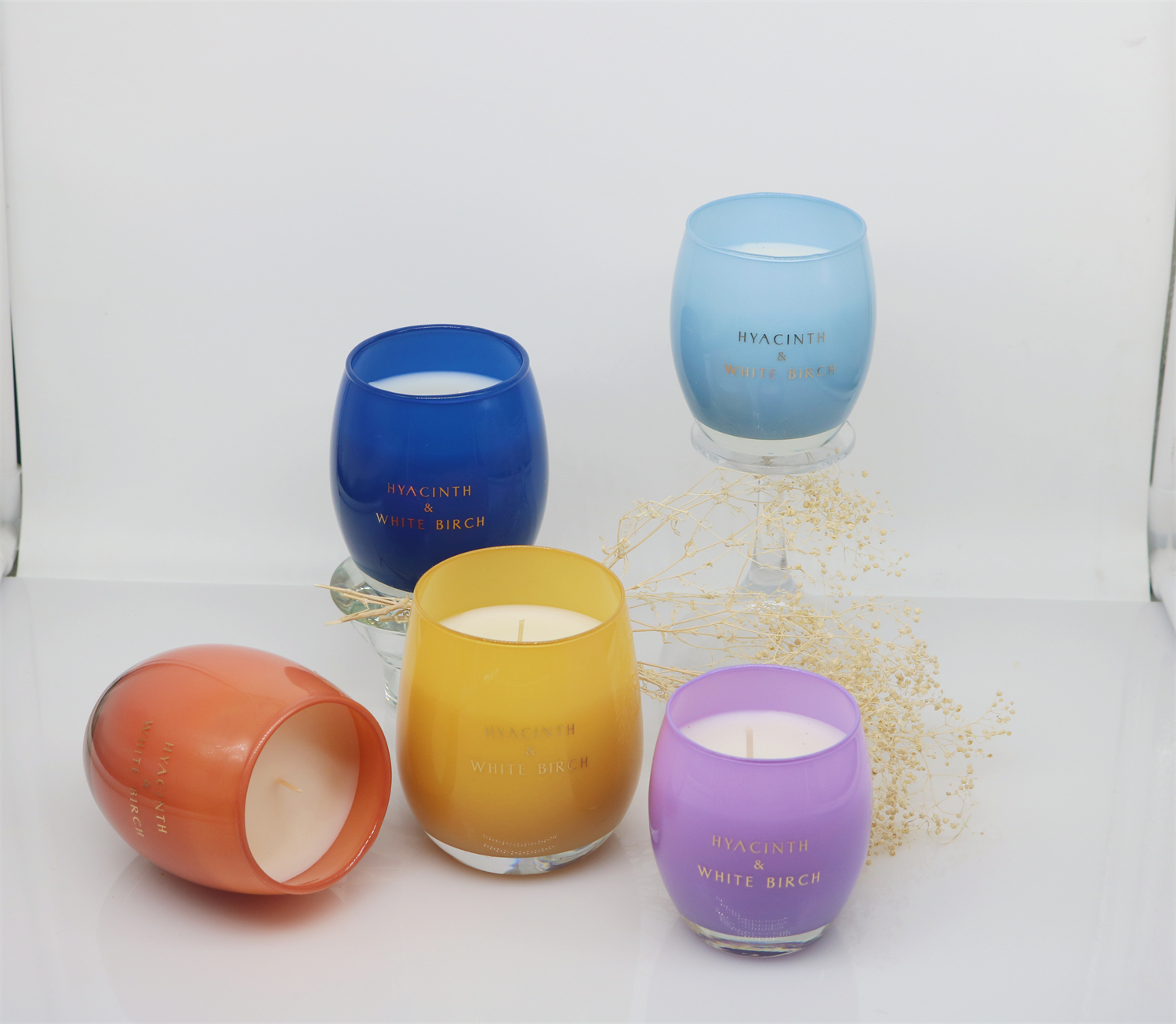  Egg Cap Scented Glass Jar Candles for different scenteds