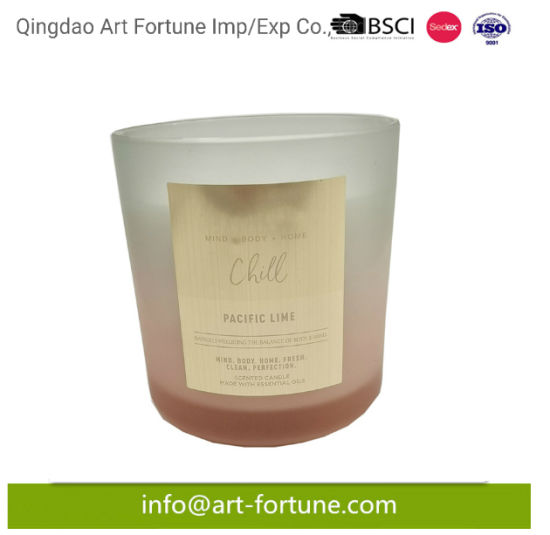 200g Scented Ombre Glass Candle with Decal Paper for Home Decor