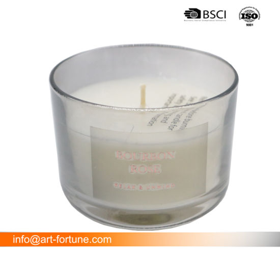 Glass Scented Candle with Color Label for Home Decor