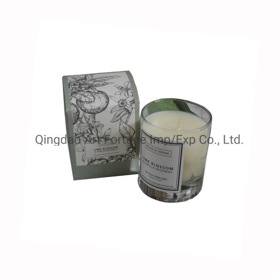 Scent Glass Jar Candle with Decal Paper in Gift Box for Decor