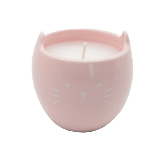 Colored Ceramic Candle with Paraffin Wax for Home Decor