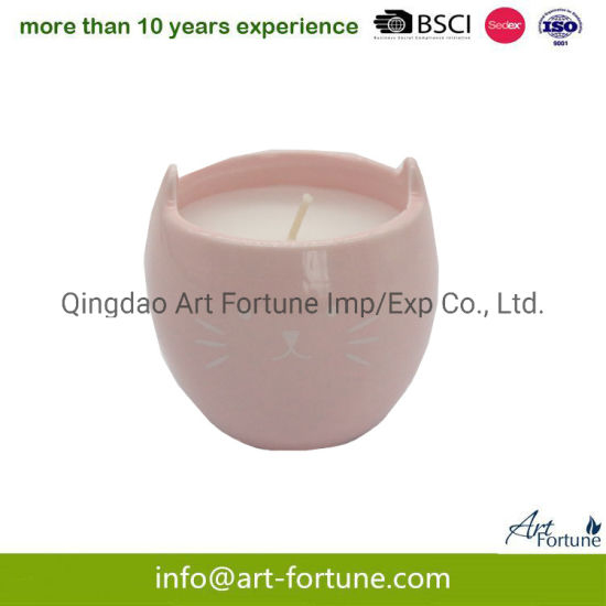 Shaped Ceramic Candle with Color for Home Decor