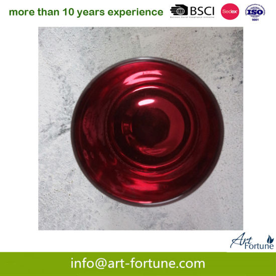 Scented Glass Candle with Inner Electroplated and Red Color Sprayed