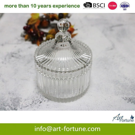 Candle Jar Holder and Glass Storage with Lid for Home Decoration