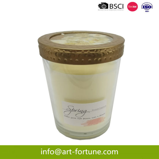 High-End Household Scented Candle with Golden Glass Lid