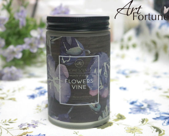 Eco-Friendly Soy Wax Cans Scented Candle for Glass Jar with Flower Label