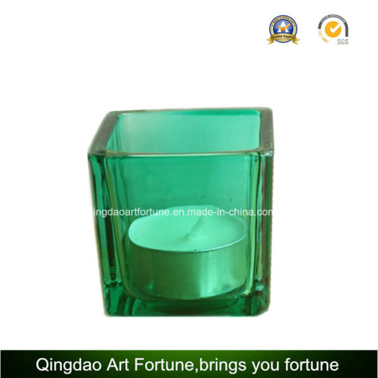 Cube Glass Votive Candle Holder for Home Decoration