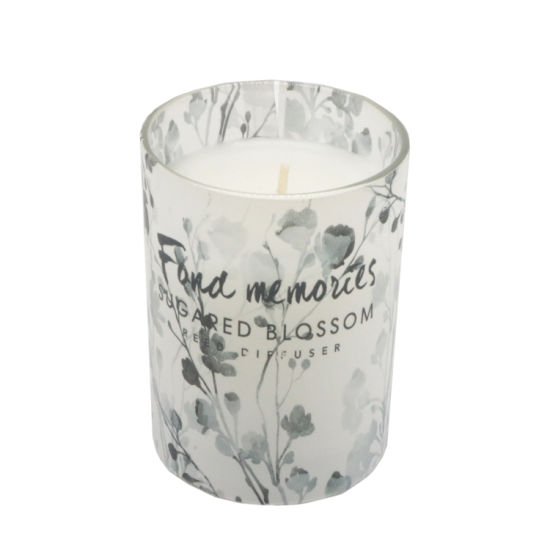 Glass Jar Candle with Decal Paper for Home Decor