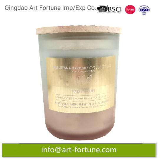 540g Wholesale Scented Candle with Ombre Colored Glass