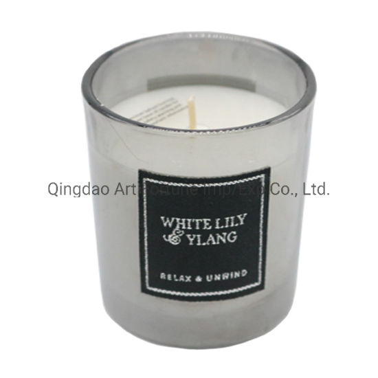Scented Glass Jar Candle with Spray Color and Color Label
