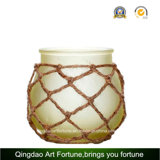 Round Lantern Glass with Handle for Home Decoration