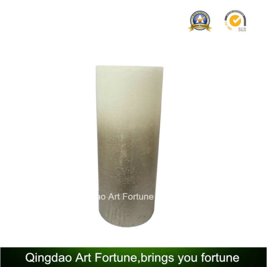 Metalic Finish Silver Pillar Candle for Home Decoration