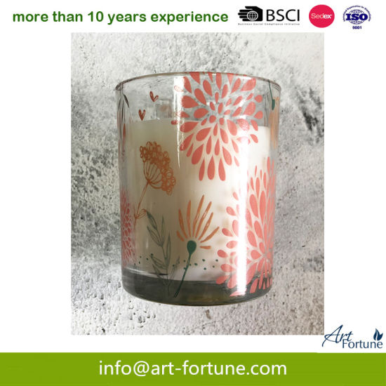 Full Wrap Decal on Scented Glass Candle for Home Decoration