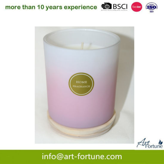 200g Lidded Pink Glass Jar Candle for Home Fragrance
