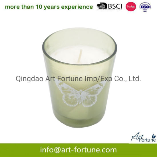 8*9cm Scented Glass Candle with Golden Decal Paper for Home Decor