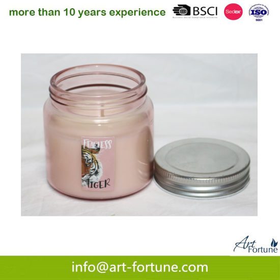 Glass Jar Candle with Metal Lid and Glass Finish