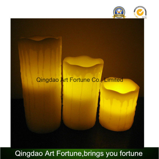 Flameless Colorful LED Candle-Dripping Finish Set of 3