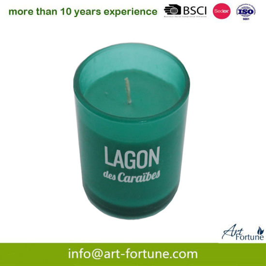 4.5oz Green Frosted Scented Glass Candle for Gift