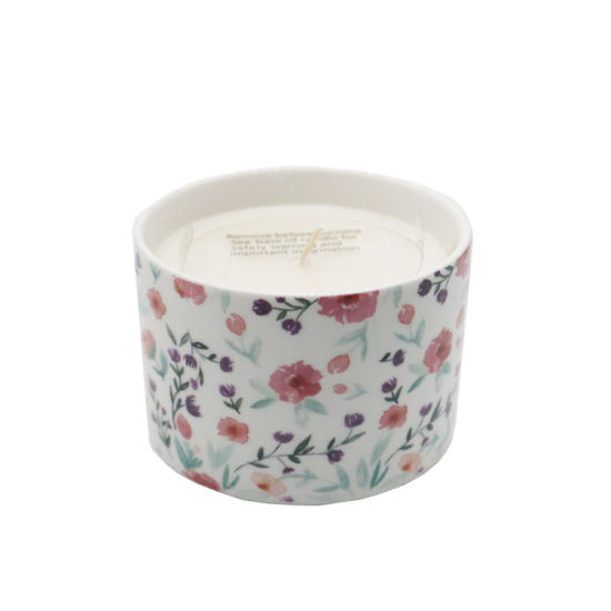 Decorative Scent Ceramic Candle with Decal Paper