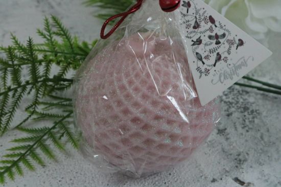 Hand Made Ball Candle with Glitter for Home Decor