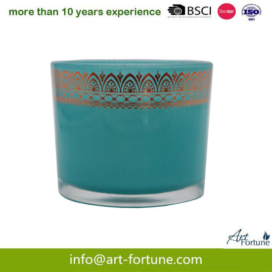Color Spray Scent Glass Jar Candle with Silkscreen for Home Decor