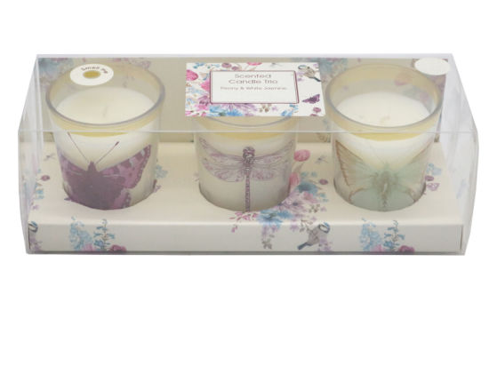 3PC Glass Jar Scented Candle with Folding Box Set for Holiday 4.5oz*3