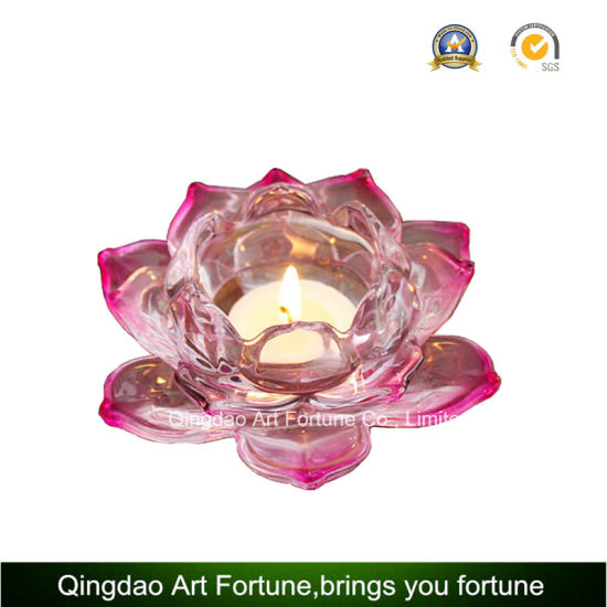Lotus Glass Tealight Candle Holder for Home Decoration
