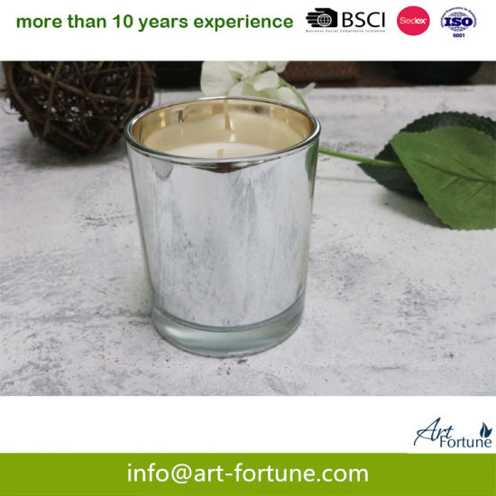 Home Decoration Scented Glass Candle with Inner Electroplated