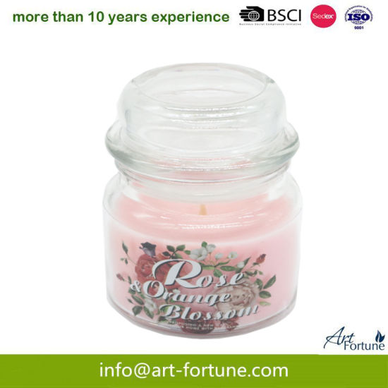 2oz Rose Scent Wine Glass Jar Candle for Valentine`S Day