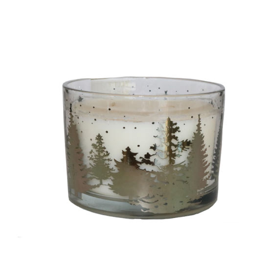 3 Wick Scent Glass Candle with Spray and Electroplate 17oz