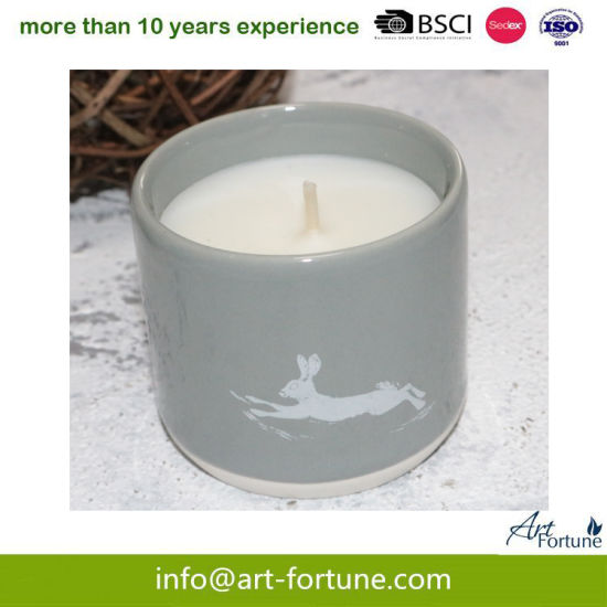 Scent Ceramic Candle with Decal Paper for Christmas Festival