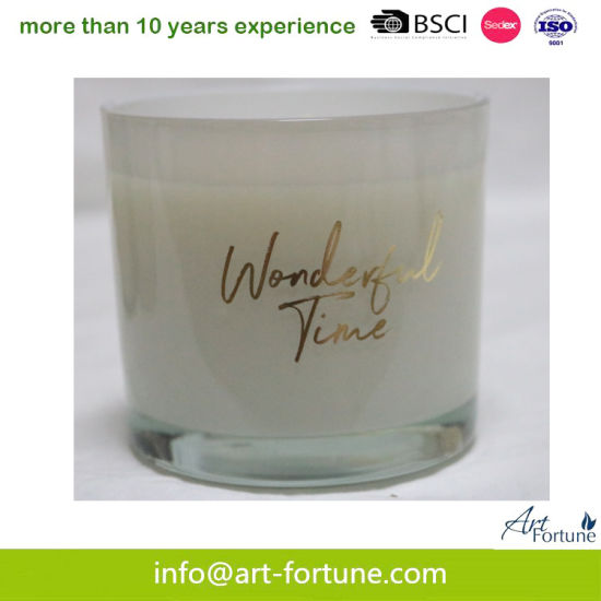 Floral Scent Glass Jar Candle with Decal Paper