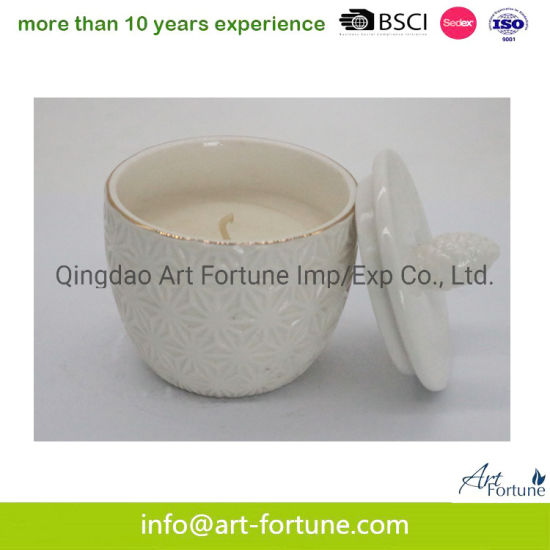 High Quality Scent Ceramic Candle with Lid for Home Decor