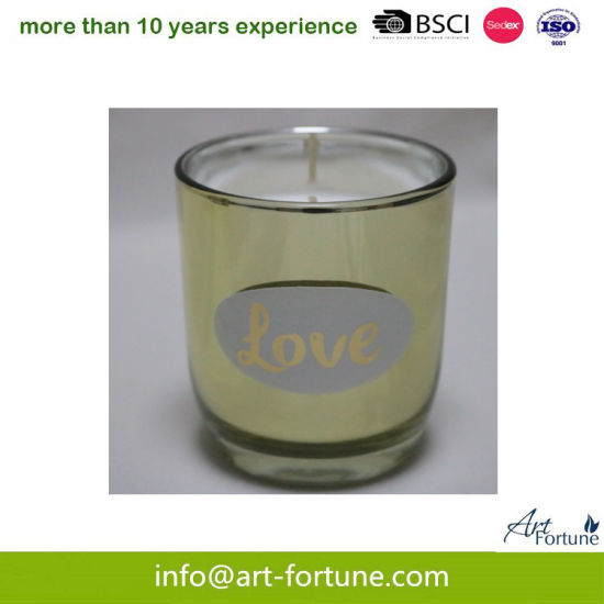Flower Shaped Scent Glass Candle with Electroplate for Home Decor