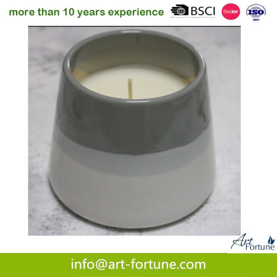 Scent Ceramic Candle with Color Change and Wooden Lid for Home Decor